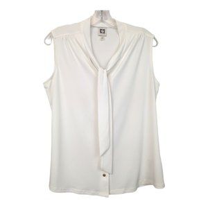 Anne Klein Women's Tie V-Neck Sleeveless Workwear Size Medium